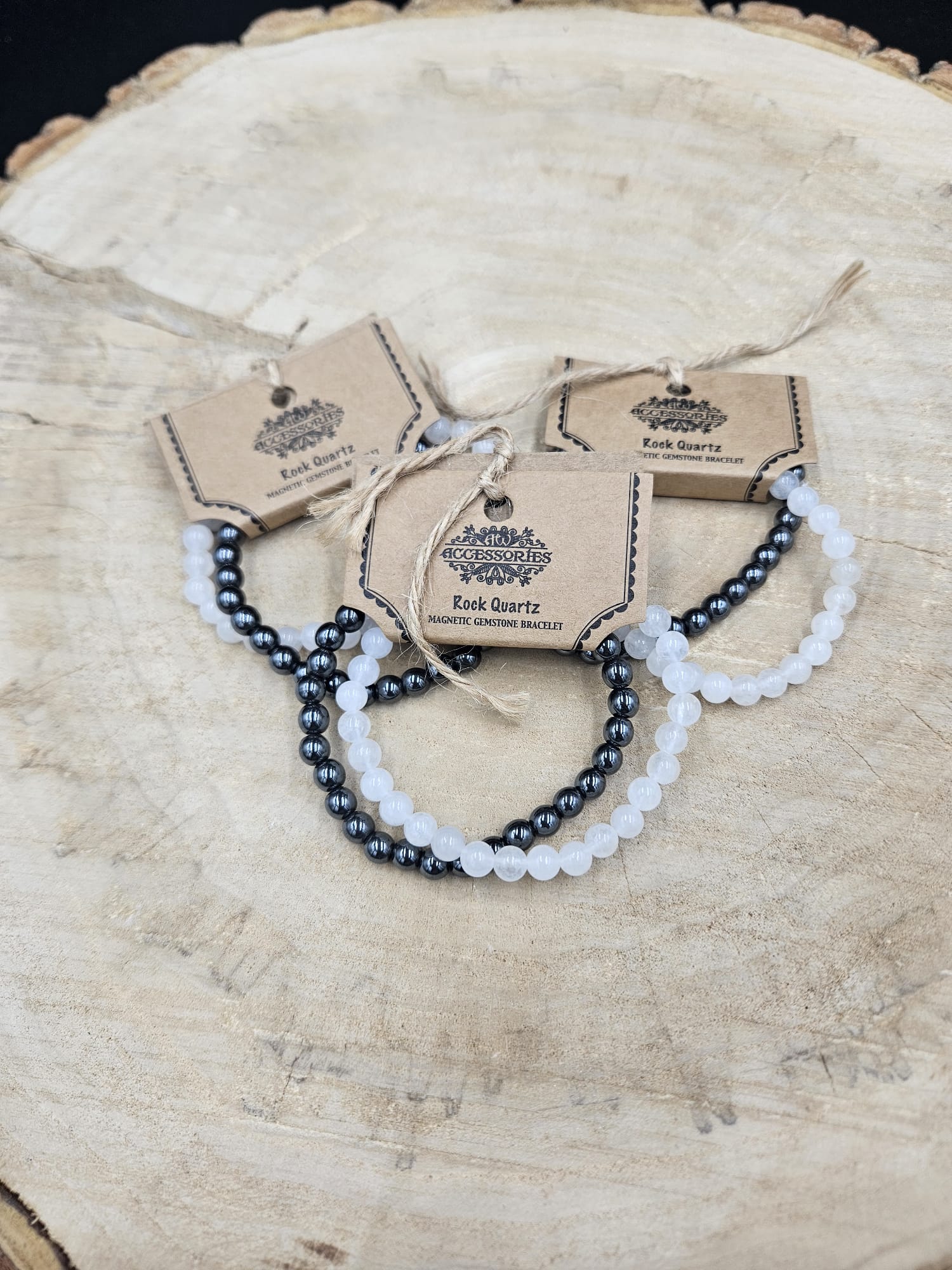 Dubbele magnetische edelsteen armband - Bergkristal