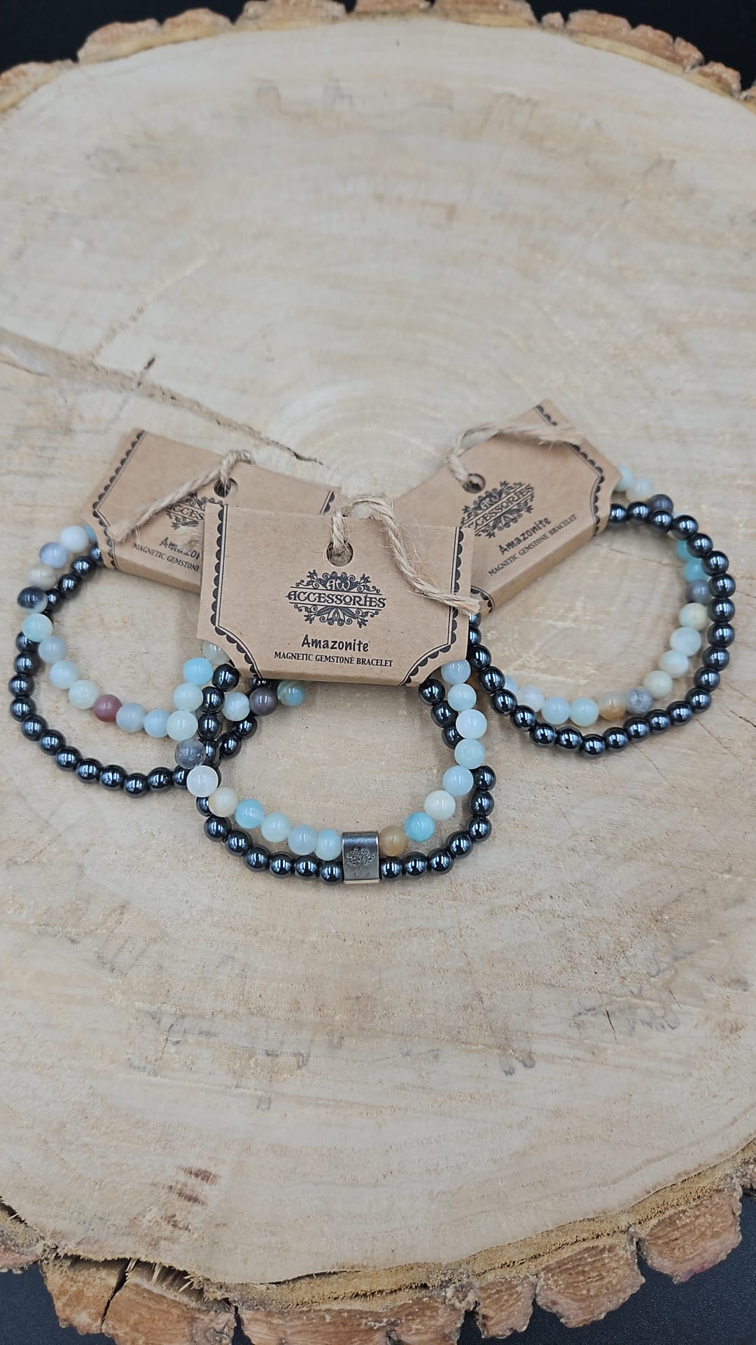 Dubbele magnetische edelsteen armband - Amazoniet