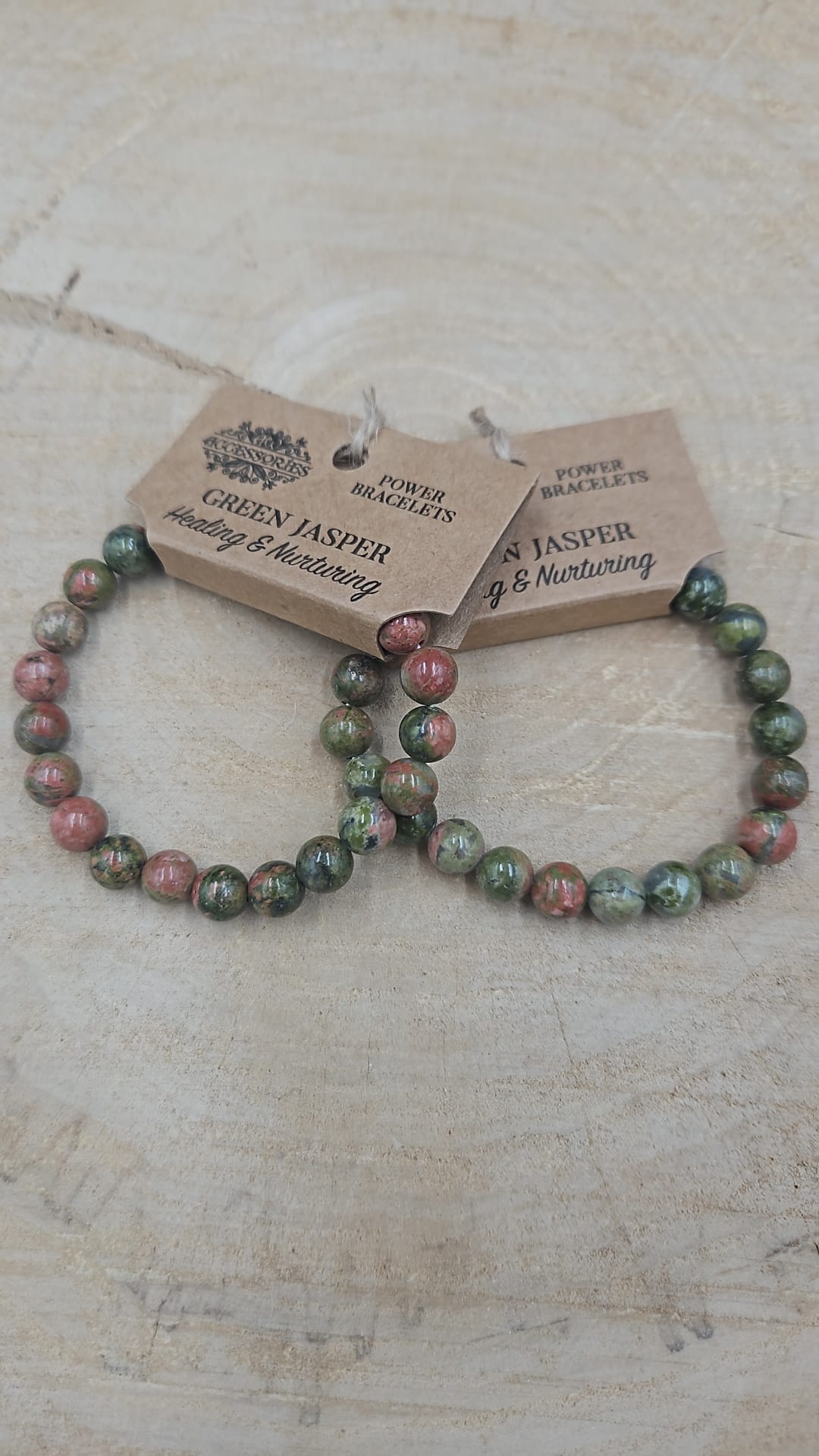 Power armband 8mm - Groene Jaspis