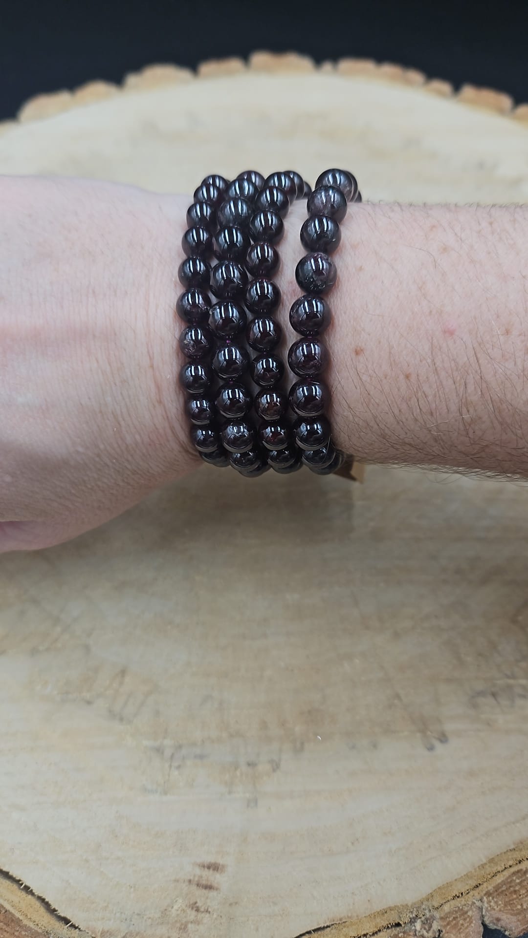 Power armband 8mm - Bloed granaat