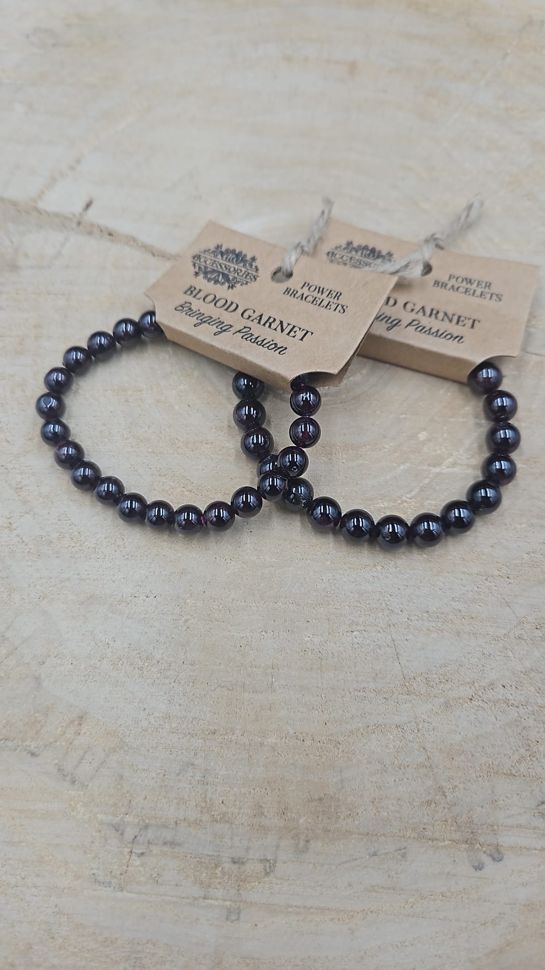 Power armband 8mm - Bloed granaat