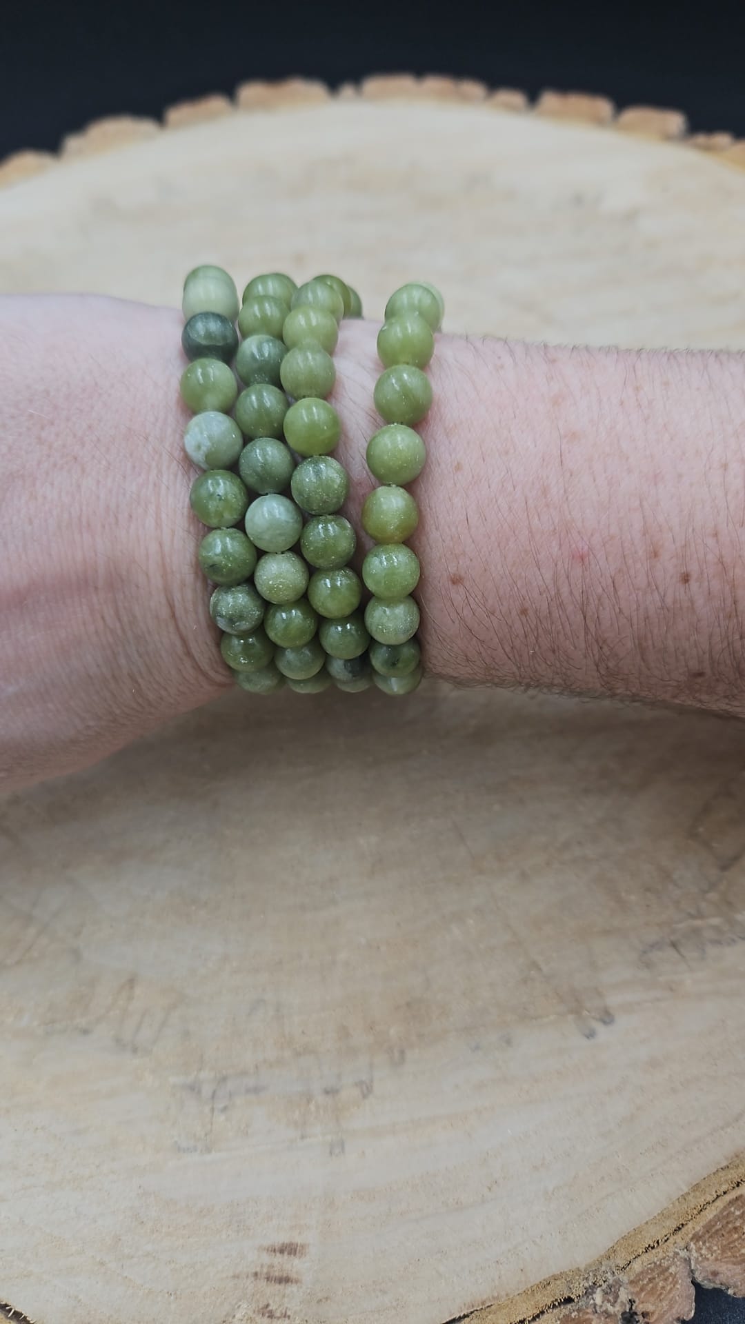 Power armband 8mm - Groene Jade