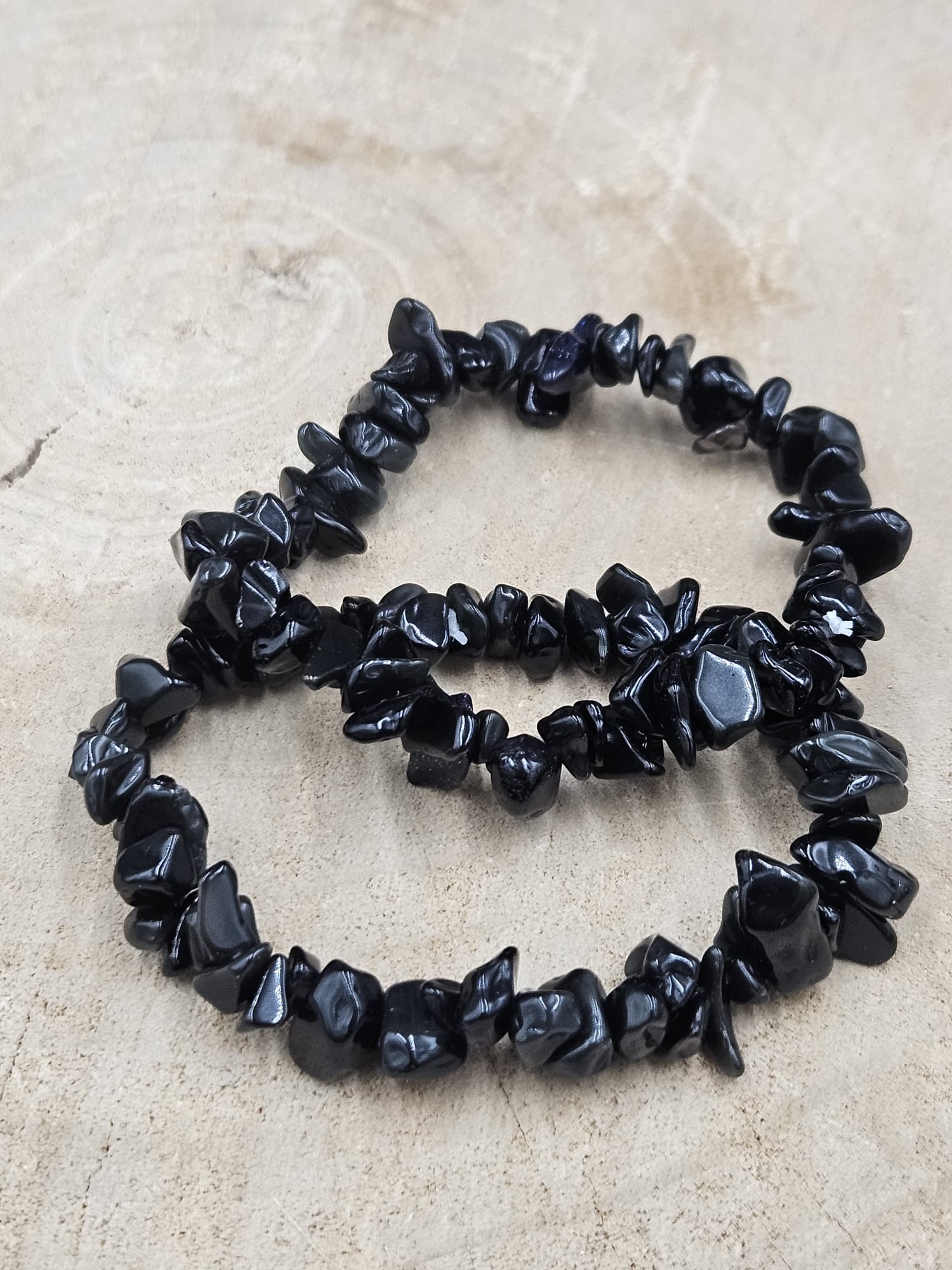 Splitarmband zwarte obsidiaan