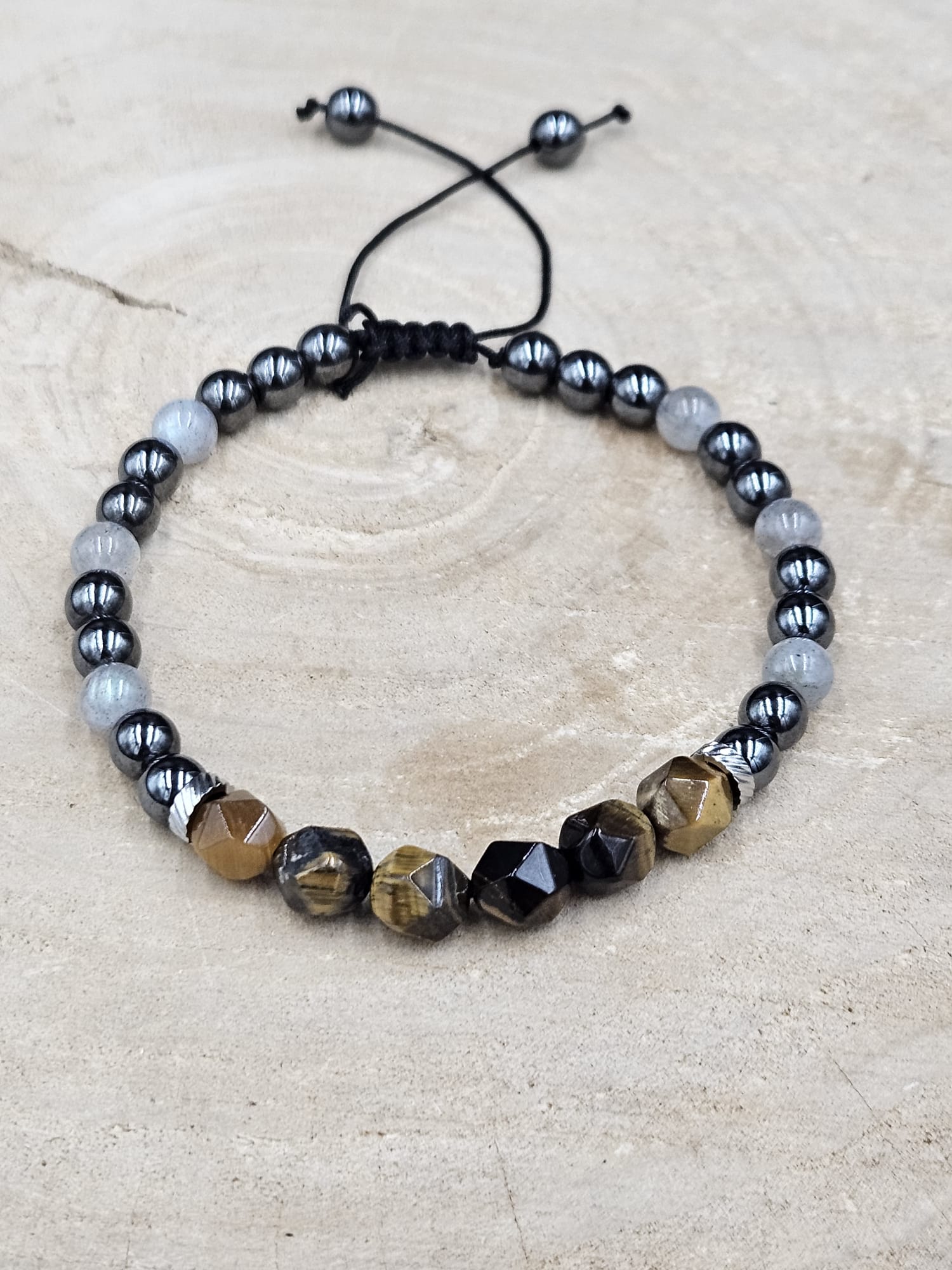 Armband Vibe Labradoriet - Tijgeroog - Hematiet