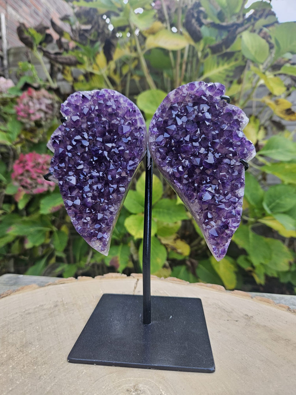 Amethist engelenvleugels op standaard